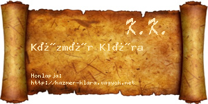 Kázmér Klára névjegykártya