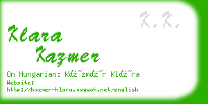 klara kazmer business card